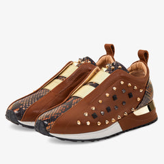 The Infanta Tan Spike Leather Sneaker Limited Edition