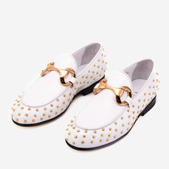 The Jupiter Shoe White Spike Leather Bit Dress Loafer Limited Edition Shoe
