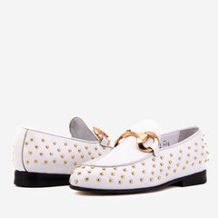 The Jupiter Shoe White Spike Leather Bit Dress Loafer Limited Edition Shoe
