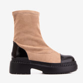 The Sorella Black Tip Beige black Suede Leather Women’s Boot