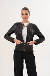 The Nyvessa Black Leather Jacket