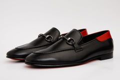 The Maratea Black Leather shoe Bit Loafer Shoe