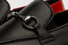 The Maratea Black Leather shoe Bit Loafer Shoe