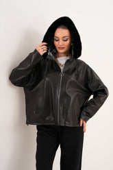 The Velora Black Reversible Lambskin Leather Jacket