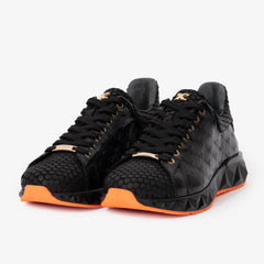 The Caesars Black Leather Sneaker
