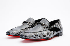The Milano Black\/White Shoe Bit Loafer shoe