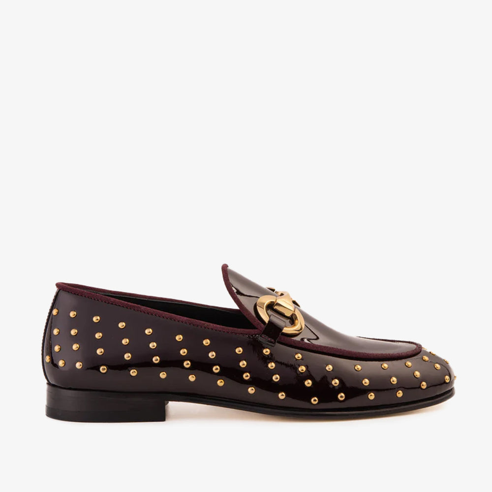 The Jupiter Shoe Burgundy Spike Leather Bit Dress Loafer Limited Edition Shoe