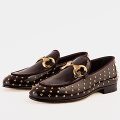 The Jupiter Shoe Burgundy Spike Leather Bit Dress Loafer Limited Edition Shoe