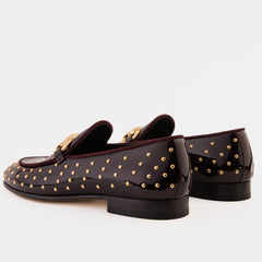 The Jupiter Shoe Burgundy Spike Leather Bit Dress Loafer Limited Edition Shoe
