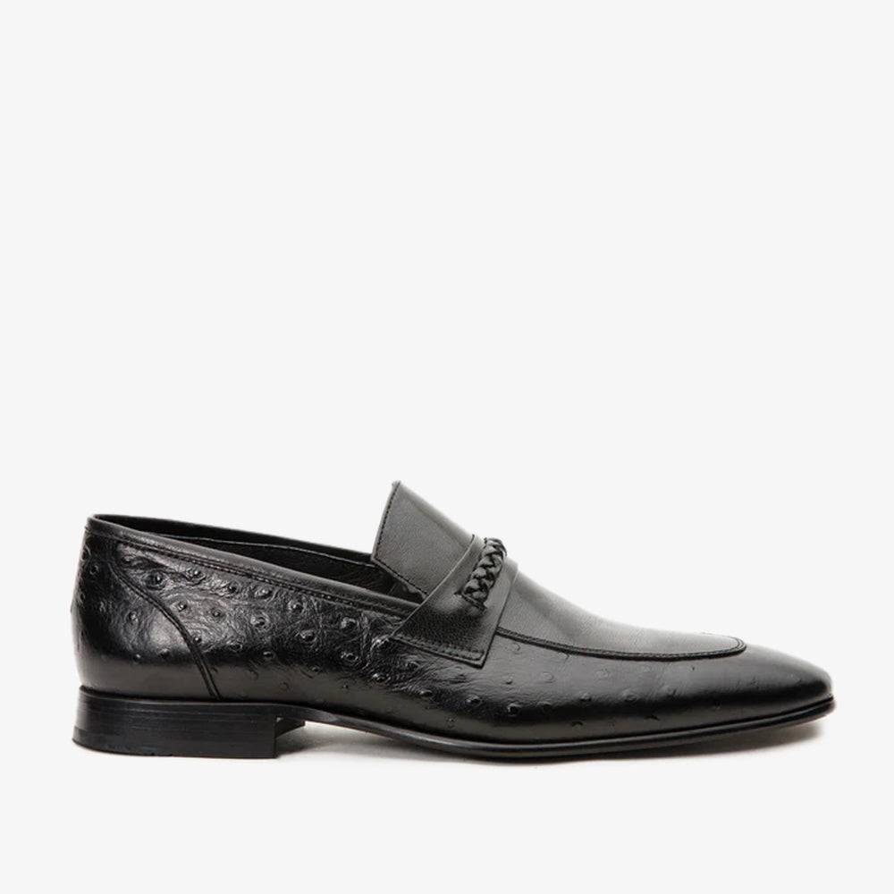 The Johannesburg Black Leather Dress Loafer Shoe