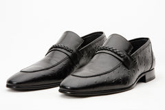 The Johannesburg Black Leather Dress Loafer Shoe