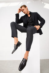 The Johannesburg Black Leather Dress Loafer Shoe