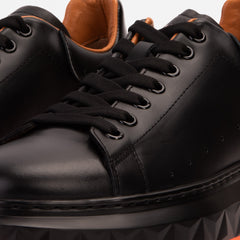 The Linq Black Orange Leather Sneaker