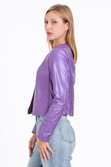 The Havnen Lilac Leather Jacket