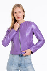 The Havnen Lilac Leather Jacket