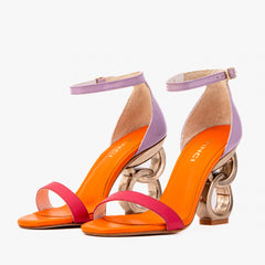 The Helix Heel Multicolor Leather Sandal