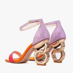 The Helix Heel Multicolor Leather Sandal