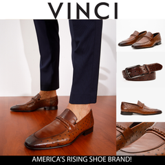 The Johannesburg Brown Leather Dress Loafer Shoe