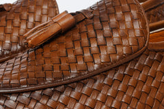 The Mclean Shoe Tan Woven Tassel Loafer Shoe