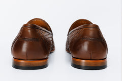 The Mclean Shoe Tan Woven Tassel Loafer Shoe
