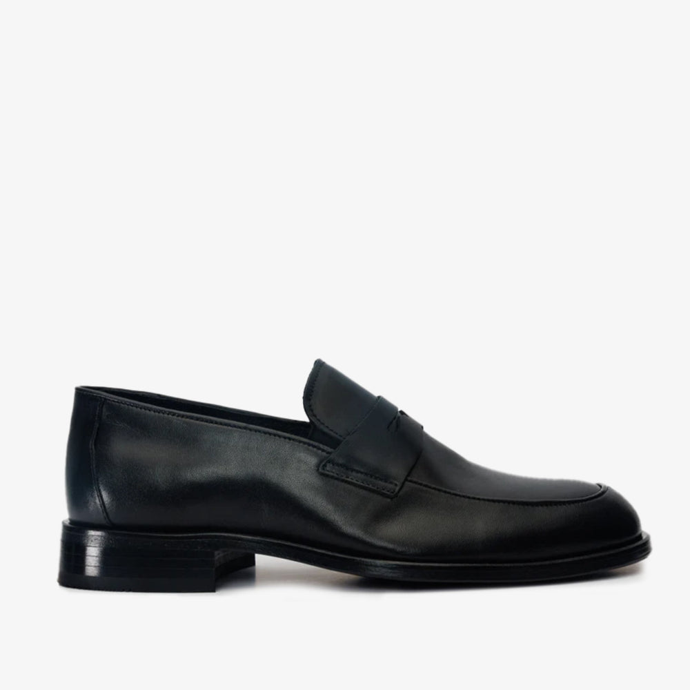 The Marinka Black Leather Shoe Penny Loafer Shoe