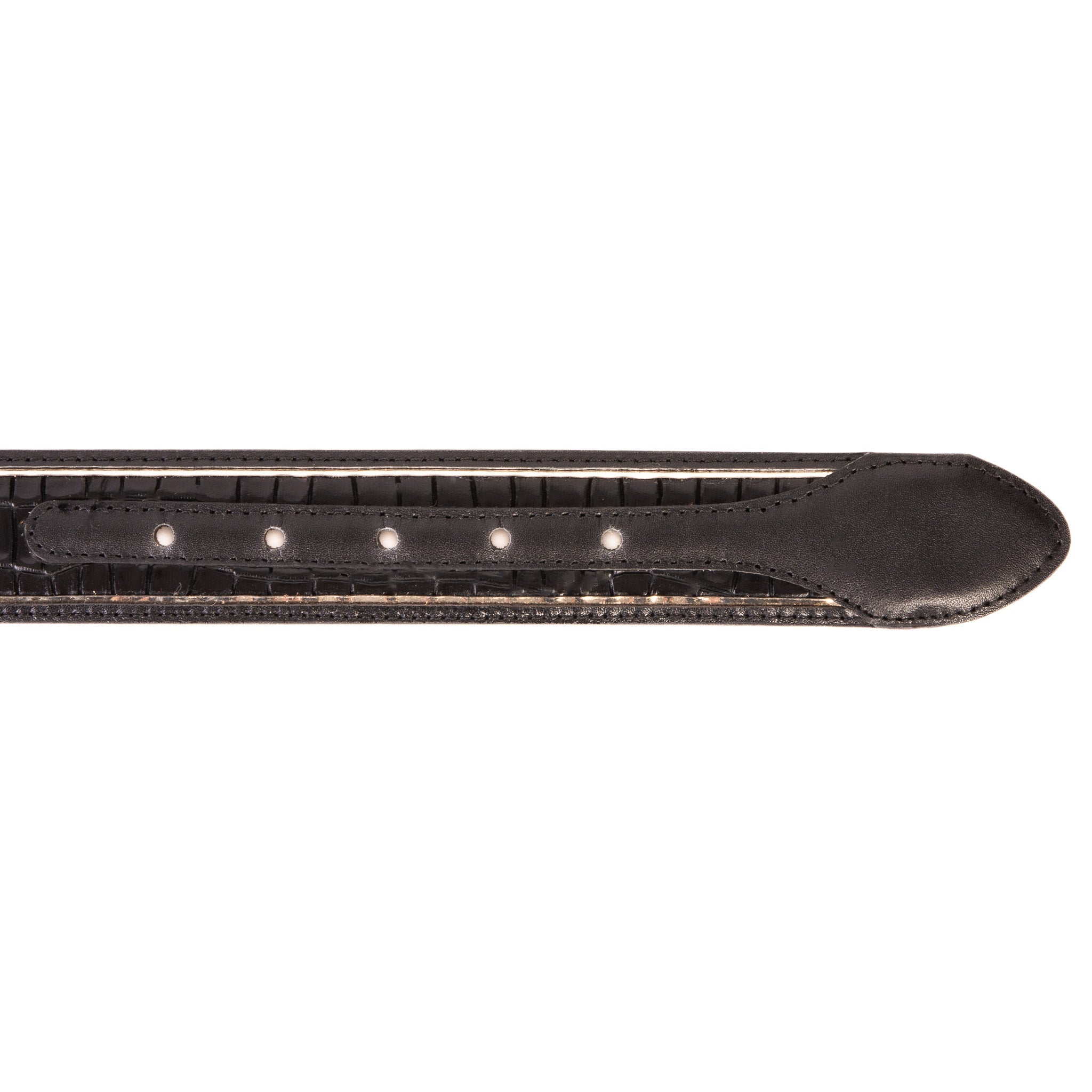 The Bellagio Black Gold Leather Belt