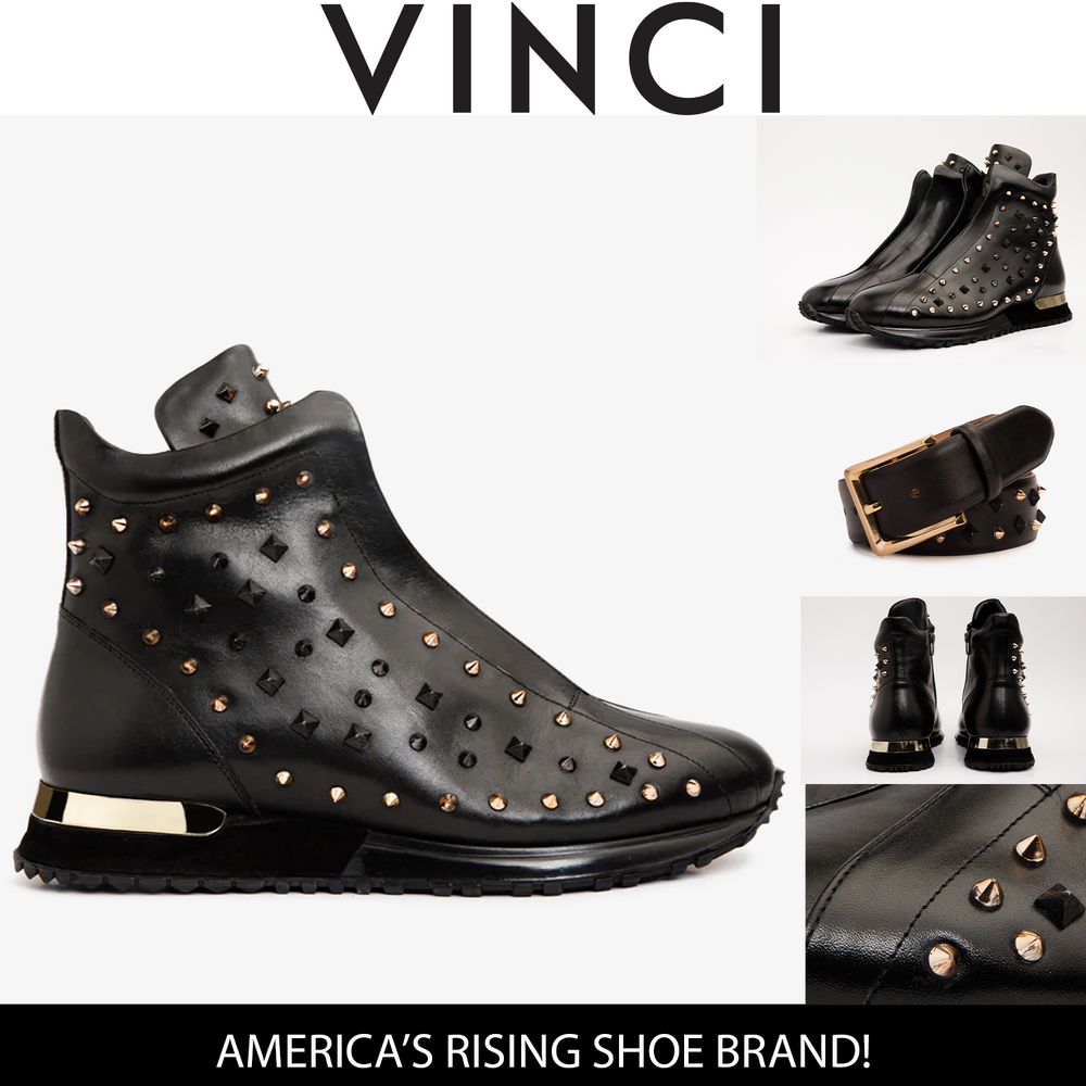 The Infanta High-Top Black Spike Leather Sneaker Limited Edition
