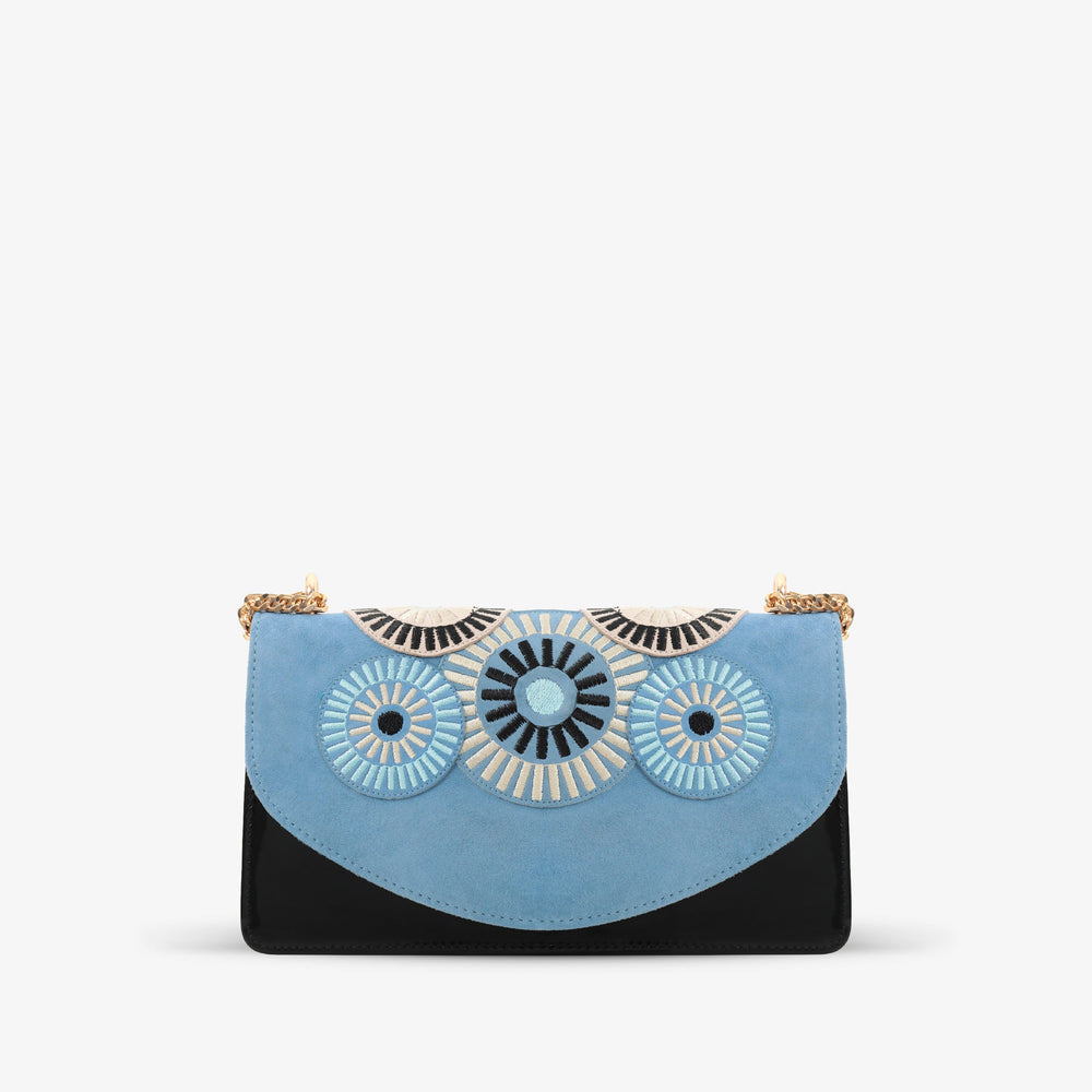 The Parama Blue Suede Leather Handbag