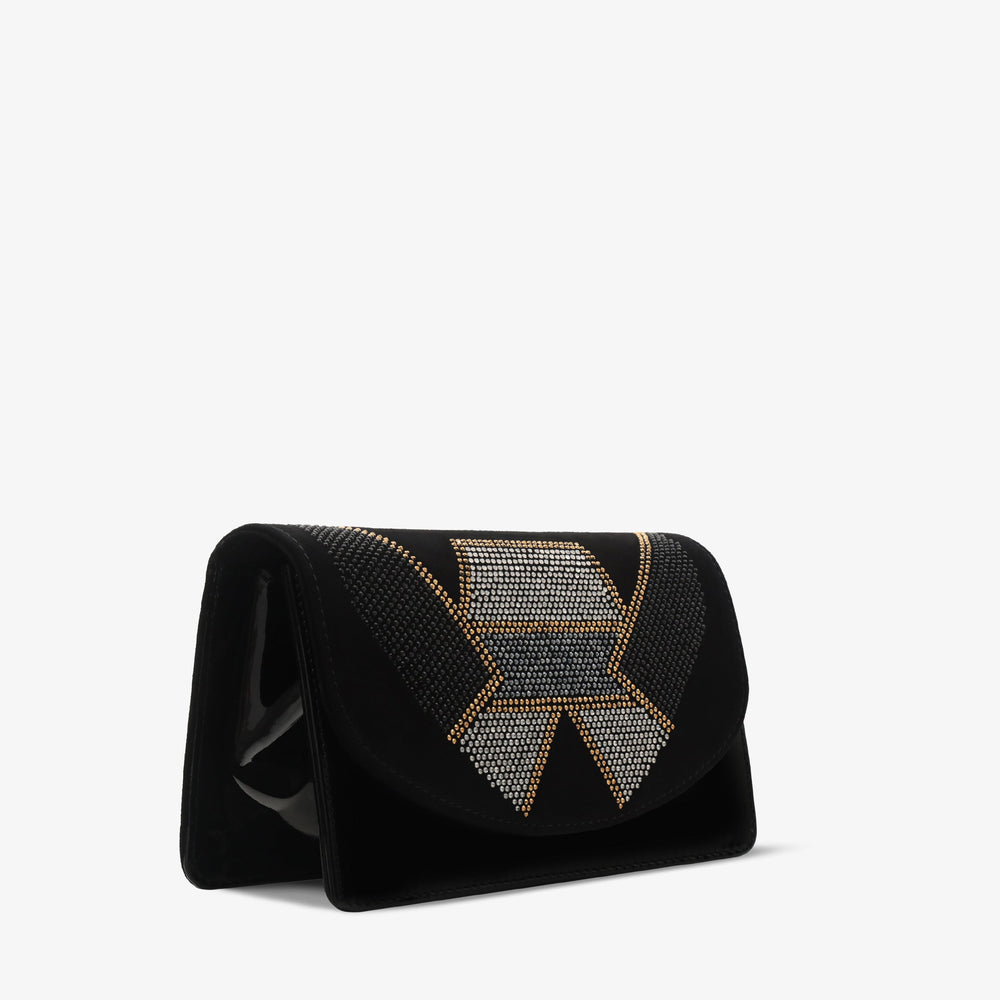 The Magnolia Black Glitter Leather Handbag