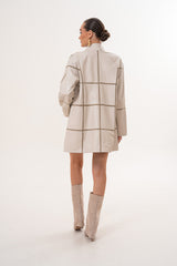 The Prado Reversible Cream  Leather Jacket