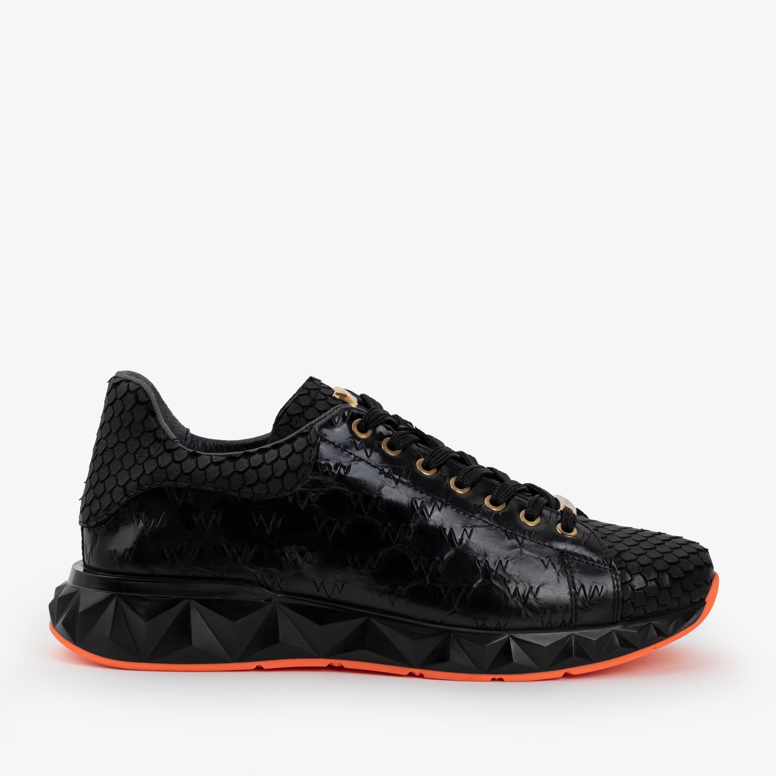 The Caesars Black Leather  Sneaker