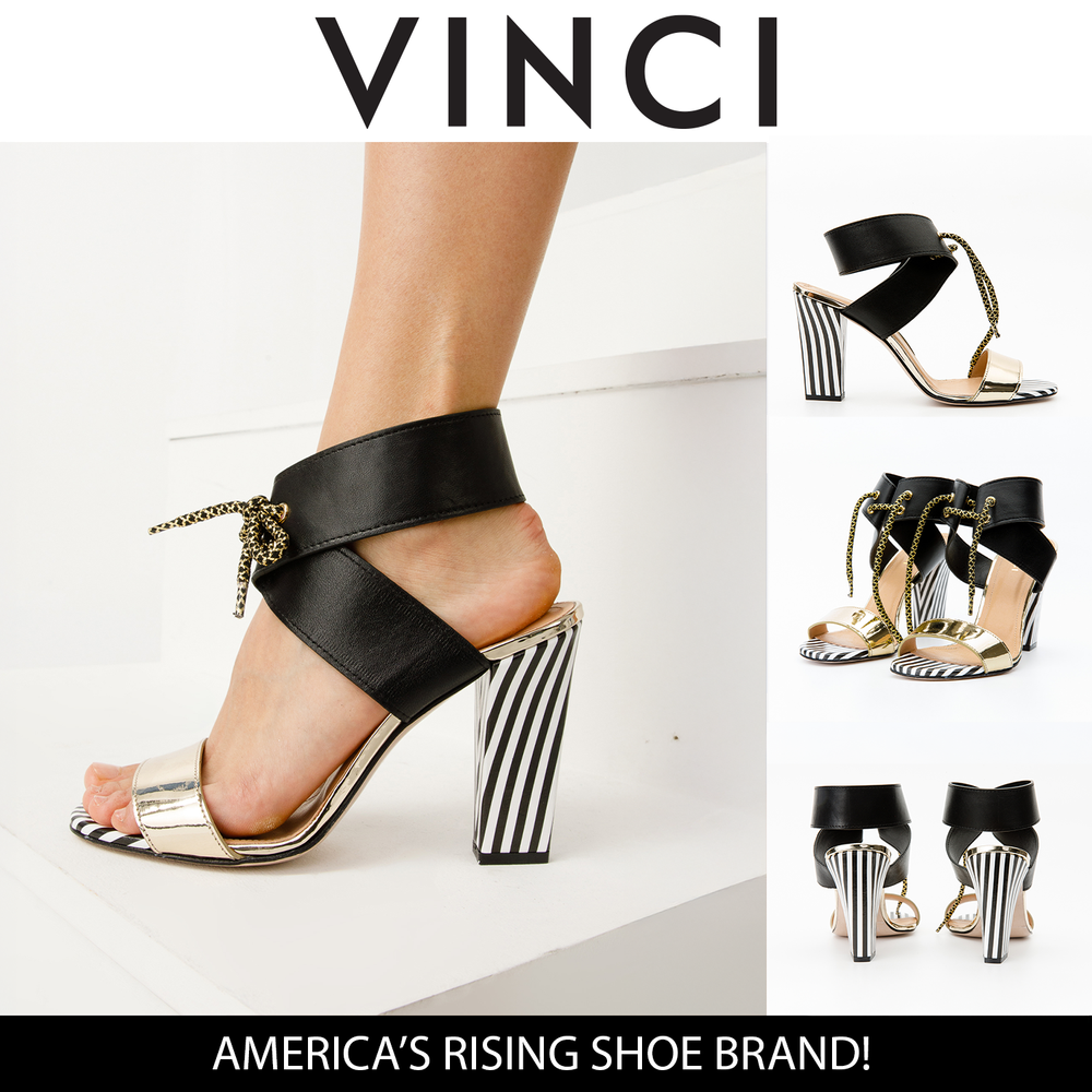The Bloke Black Leather Ankle Strap Sandal