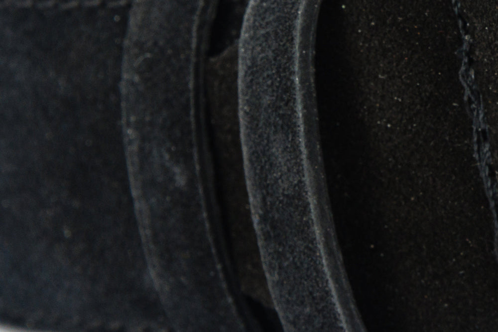 The Bari Black Suede Leather Belt