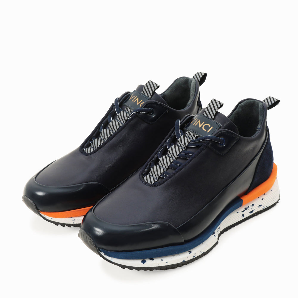 The Milford Navy Blue  Leather Sneaker