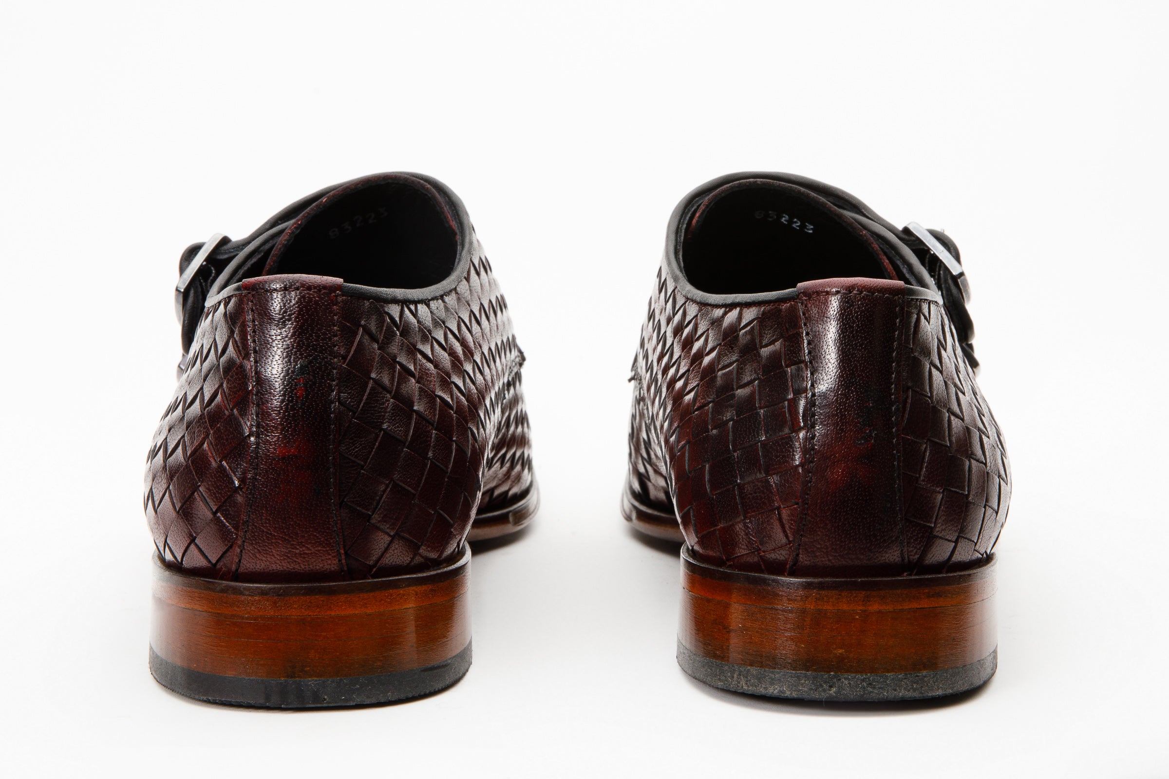 The Turan Burgundy Woven Double Monk Strap Dress  Shoe