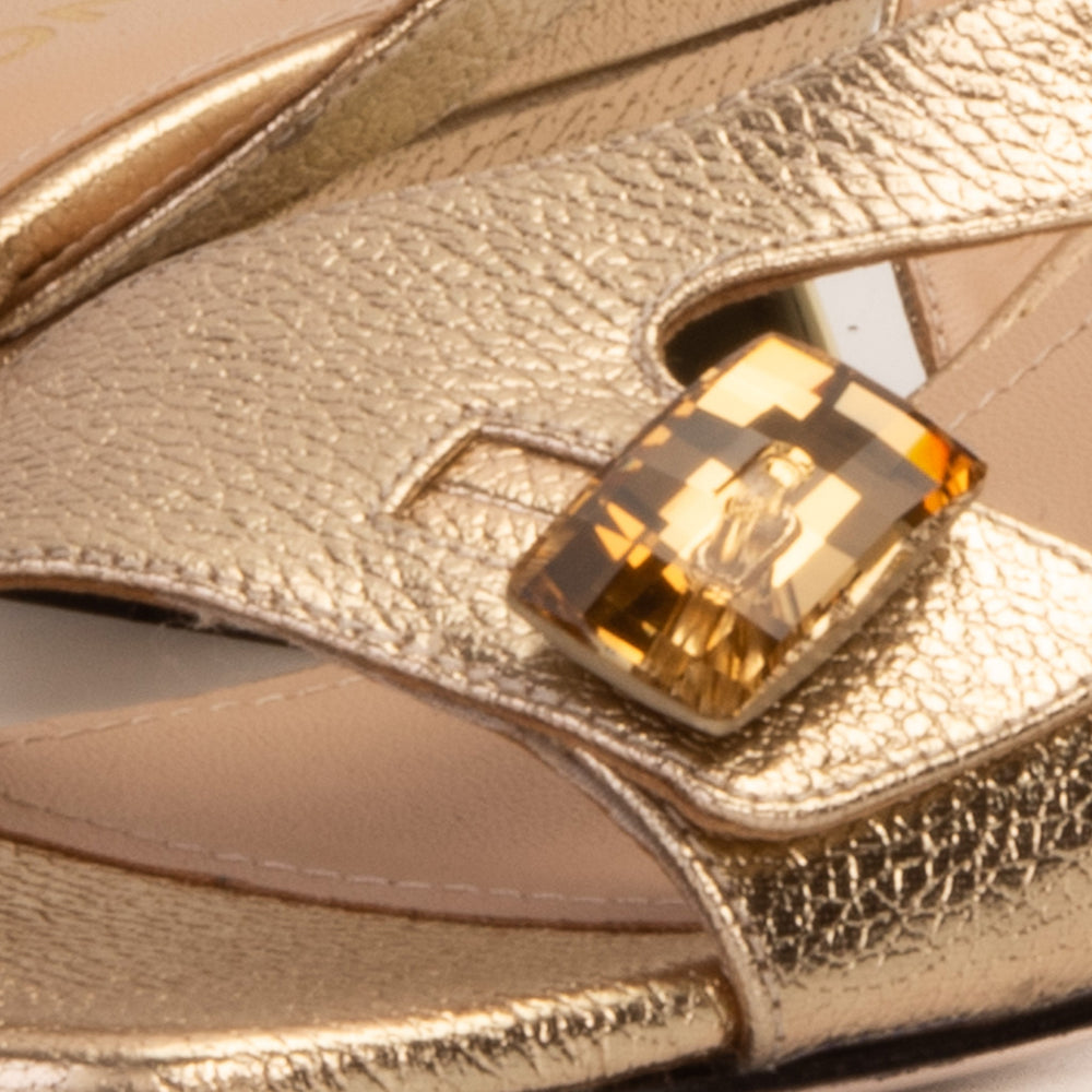 The Iconic Gold Leather Sandal
