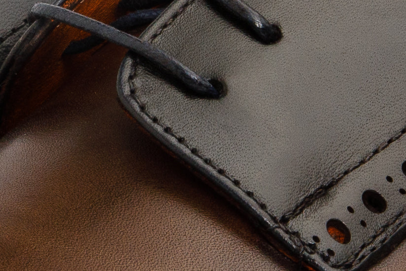 The Neiva Navy\/Brown Wingtip Semi Brogue Derby  Shoe