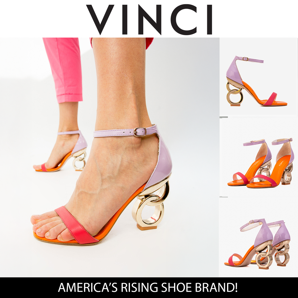 The Helix Heel Multicolor Leather Sandal
