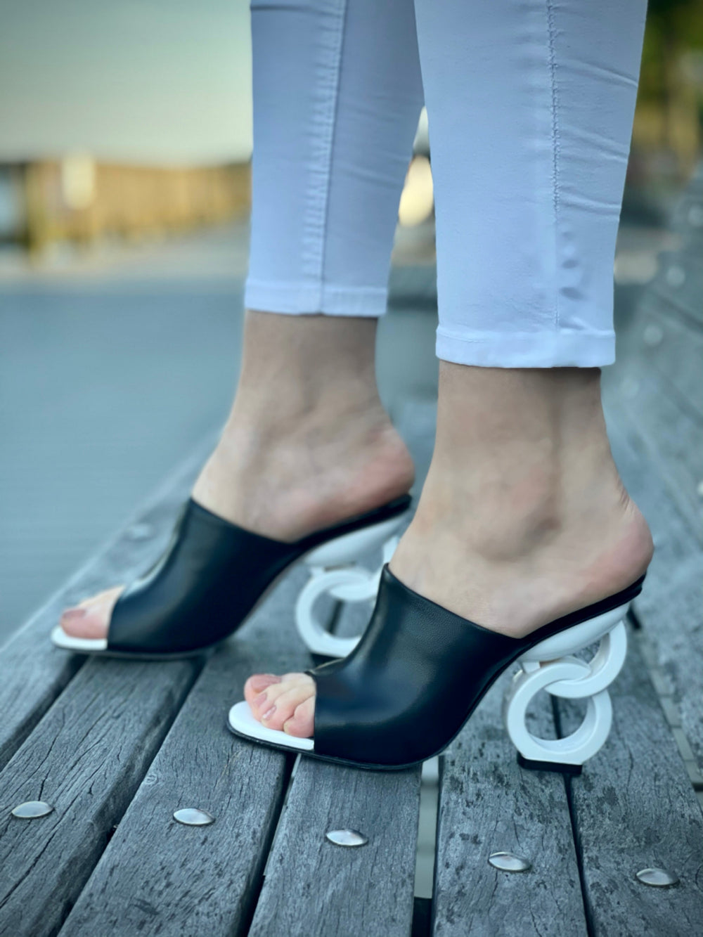 The Cymmer Black Leather Sandal