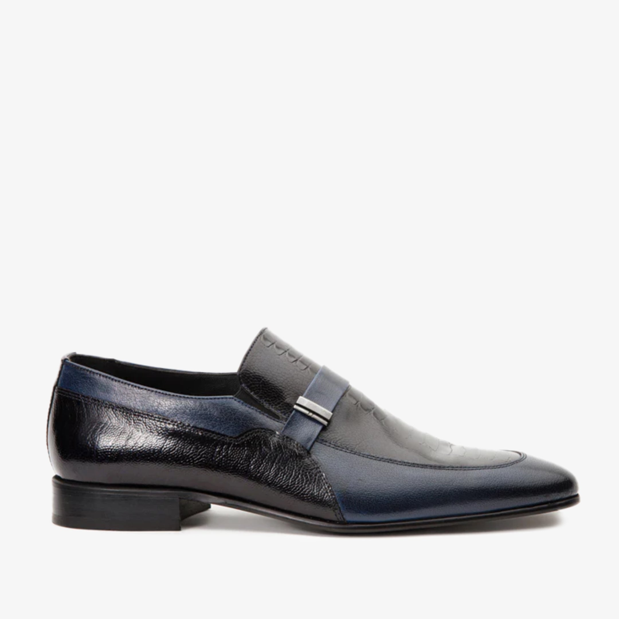 The Kazablanka Navy Leather Bit Loafer  Shoe